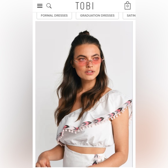 Tobi Tops - NWT TOBI Judy White One Shoulder Crop